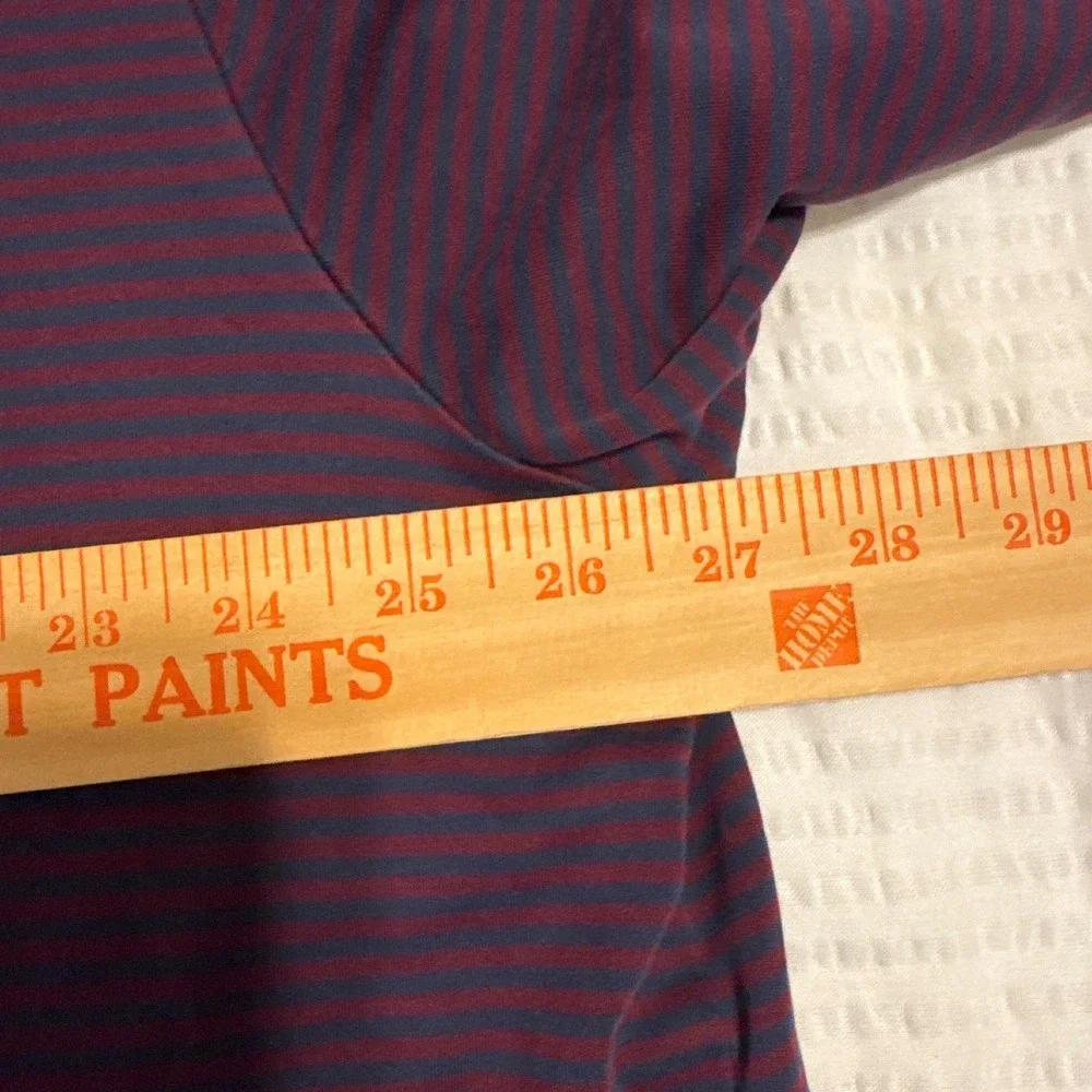 Polo Ralph Lauren Polo Shirt Mens 2XLT Burgundy Navy Blue Striped Performance
